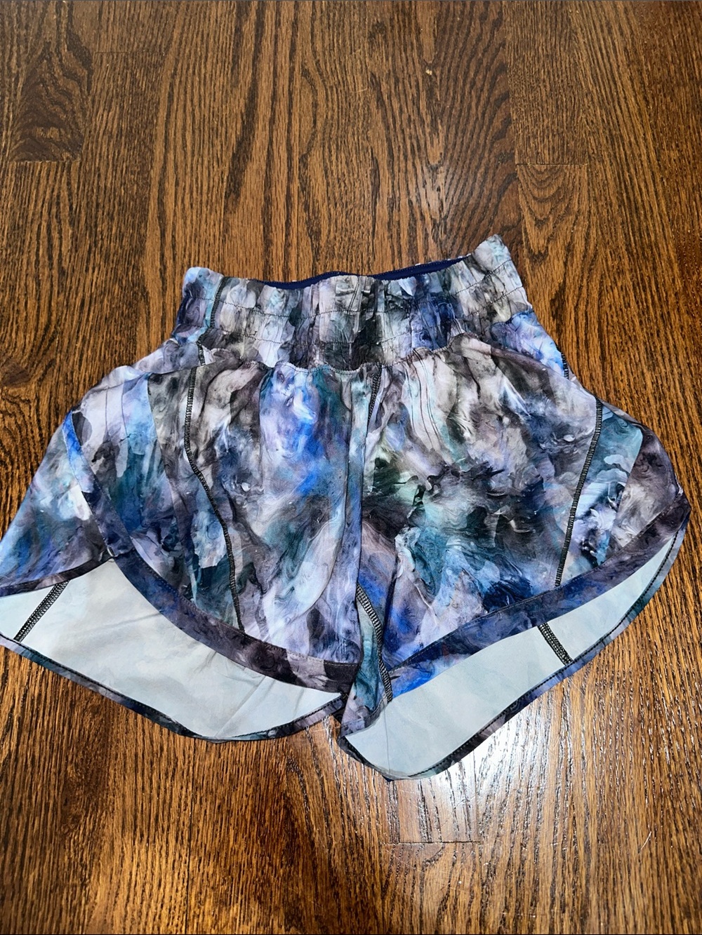 lululemon athletica Multicolor Marble-Print Athletic Shorts track that midrise 5